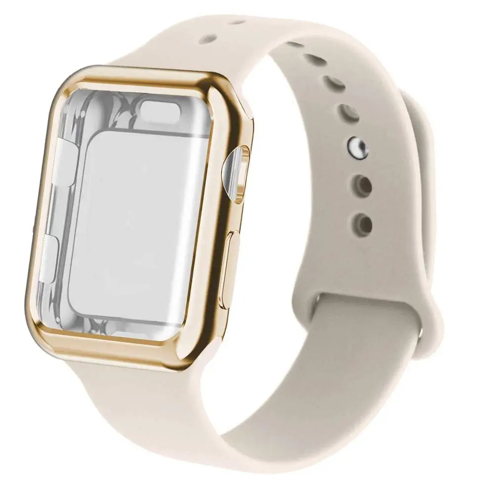Чехол+ ремешок для часов apple watch 5 ремешок 44 мм correa apple watch 42 мм 38 мм 40 мм iwatch 4 3 2 Силиконовый браслет pulseira