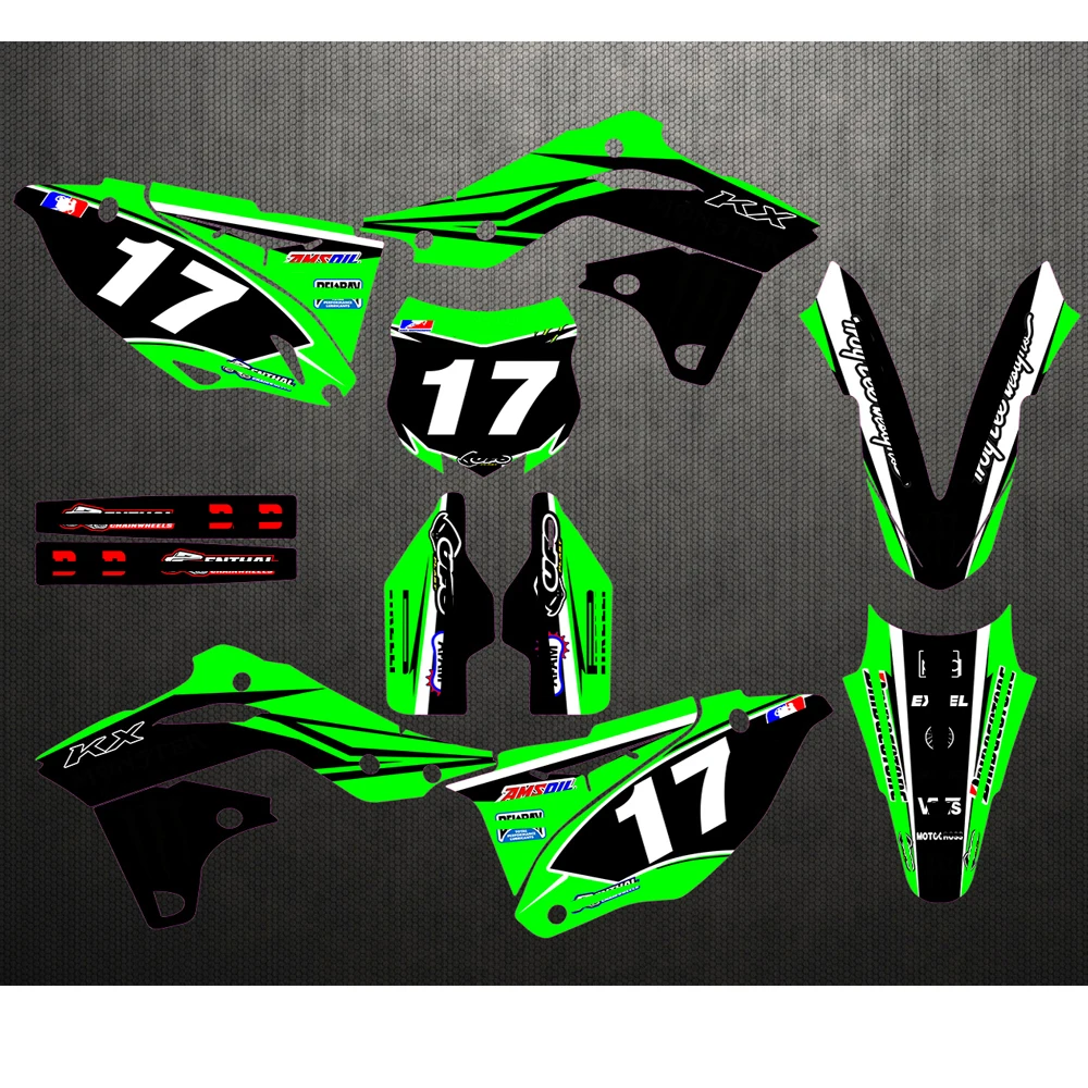 Для Кавасаки KX250F KXF250 KXF 250 KX 250F 2013 на заказ номерной знак наклейки и фоны графика
