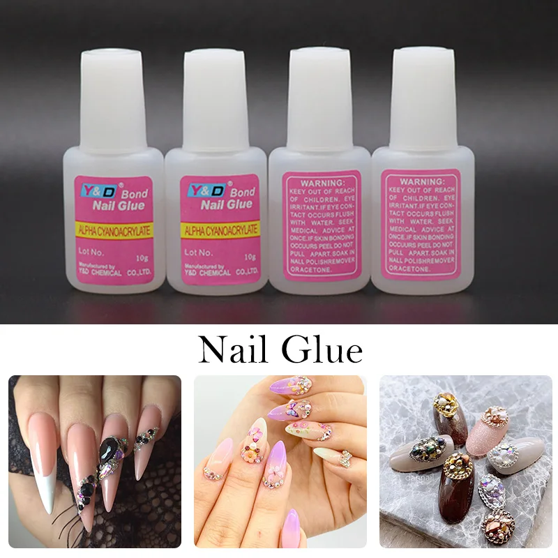 10g Fast Drying Nail Glue for False Nails Glitter Acrylic Rhinestone Decoration Extension Adhensive Care Tool | Красота и здоровье