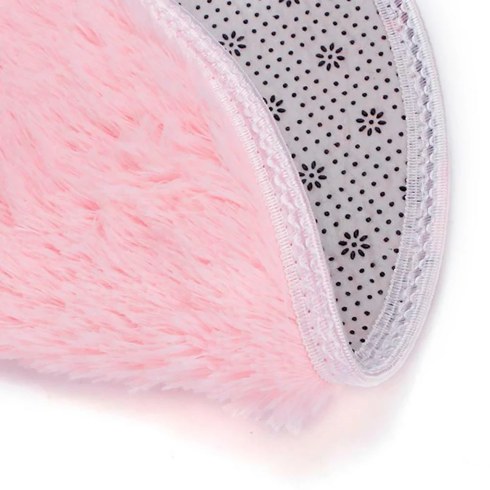 

40cm Round Soft Coral Fleece Bath Mats Bathroom Bedroom kitchen Mat Non-slip Floor Mat Water Absorption Rug Home Doormat 14Color