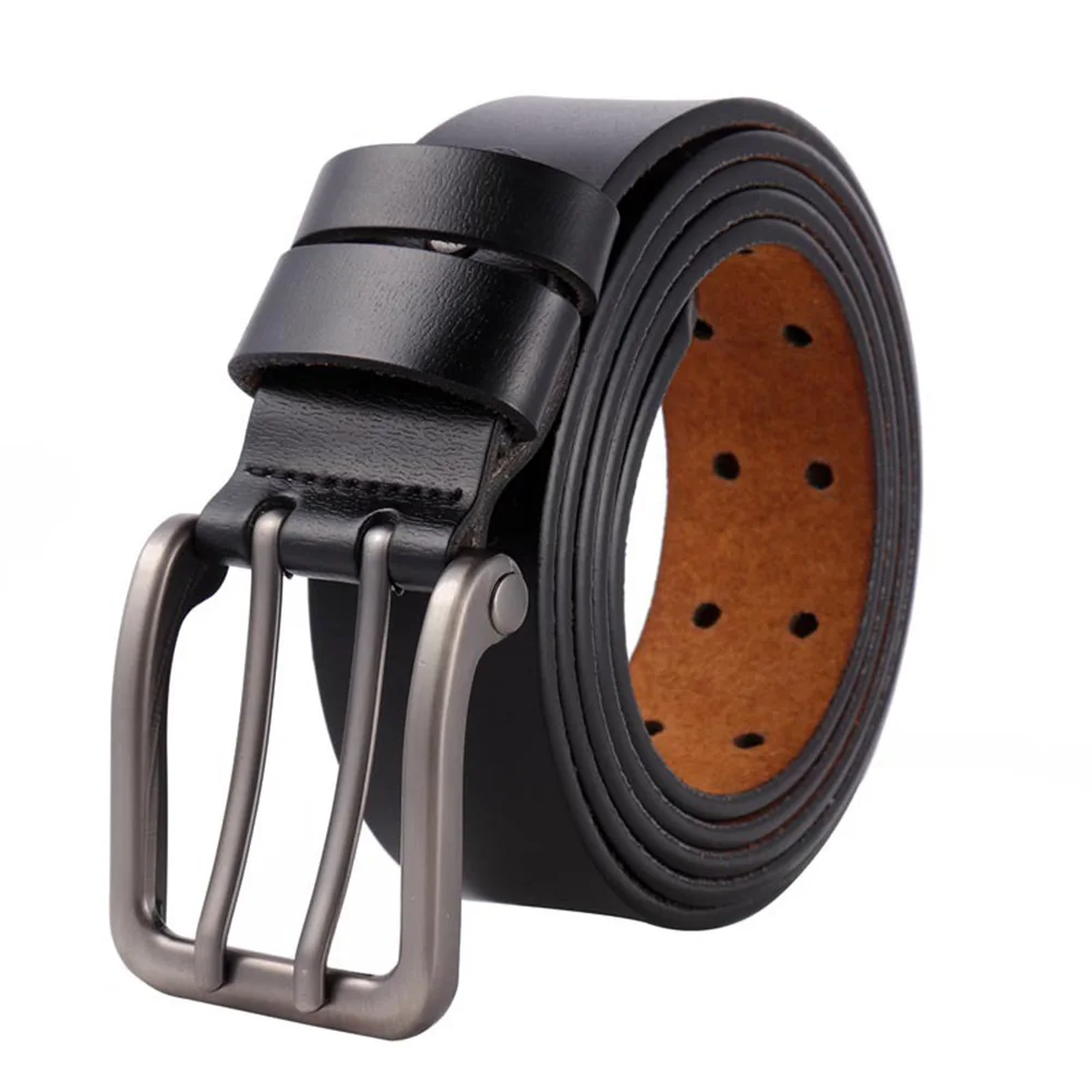 

Men Business Strap Belt Pin Double Needle Buckle Lengthen Large Size Casual Leather Girdle