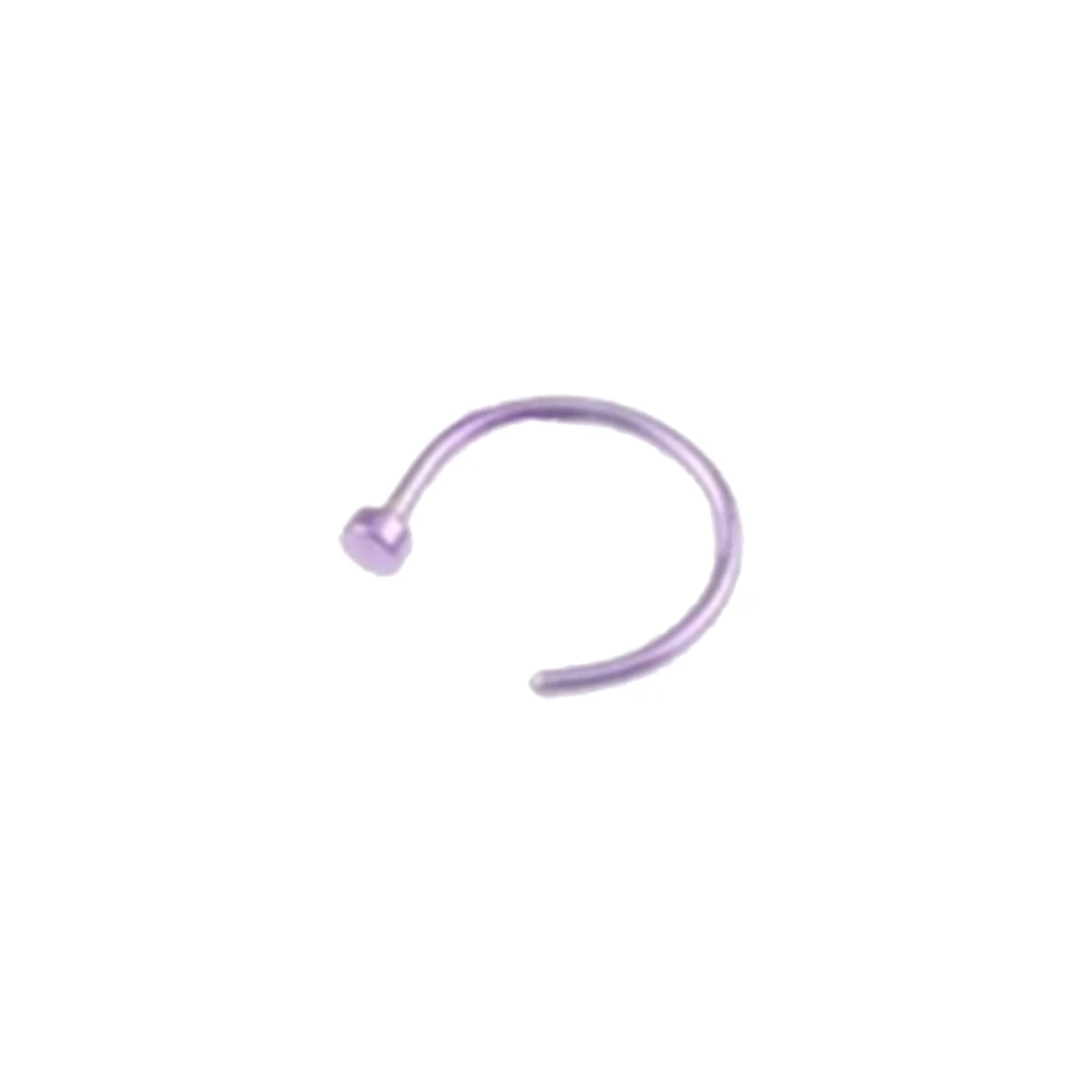 C-Purple 1 шт. клипсы обертывание серьги козелок из нержавеющей стали 2 кольца ухо манжеты клип нос кольцо поддельные пирсинг ювелирные изделия для тела Dilataciones Falsas - Окраска металла: C-Purple