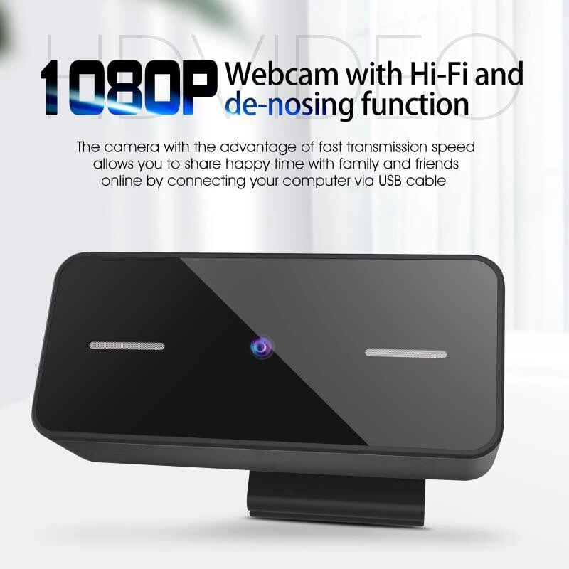

1080P Webcam Microphones Full HD Video Camera for PC USB Plug and Play Mini Free Drive Meet Your Various Video Need