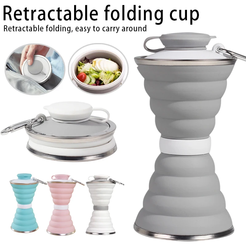 Ультратонкая силиконовая складная чашка противообрастающая крышка кофейная для