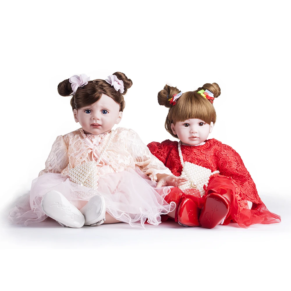 60 см Силиконовые Reborn Baby Doll Like Alive Sisters игрушки принцесса Bebe красивые сестры