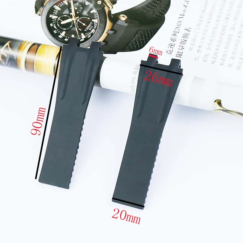 Аксессуары для часов мужской силиконовый ремешок для Афин Ulysse Nardin ремешок 26 мм Морской менеджер серия выпуклый Рот MS резиновый ремешок
