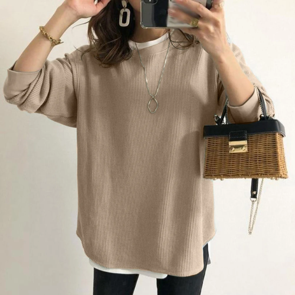 2021 Модная Повседневная Удобная тонкая женская одежда средней длины с круглым