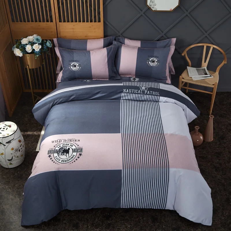 Хлопковый шлифовальный двойной спальный набор толстый теплый комплект из 4