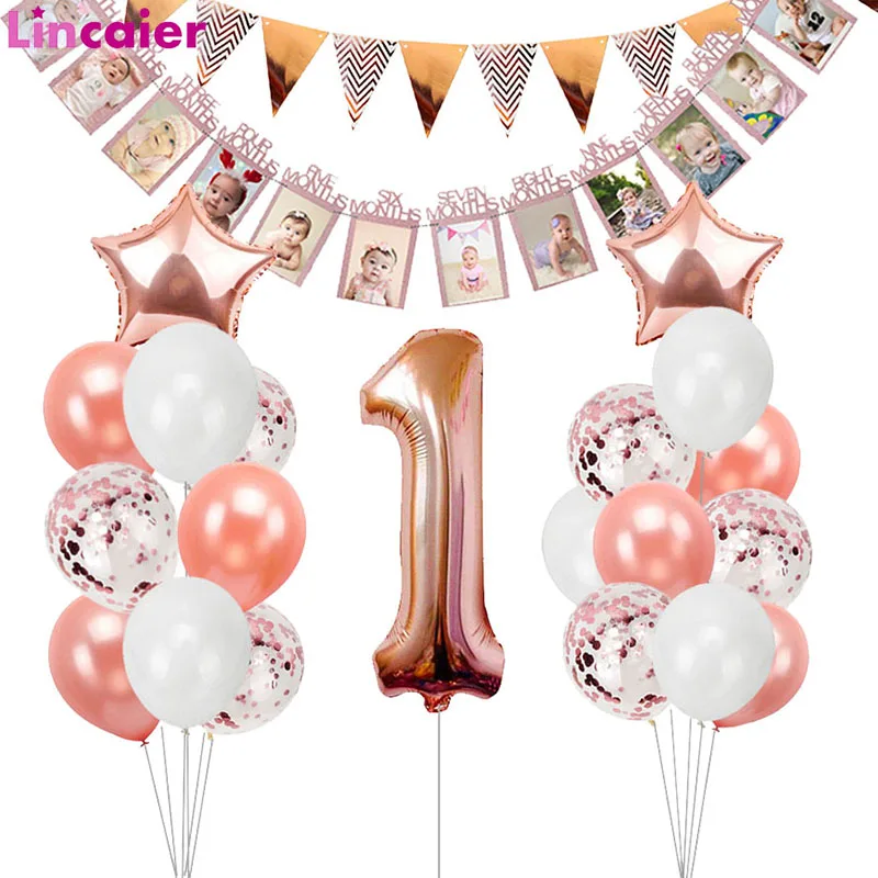 1st Happy Birthday украшения для баннеров Серебряный Синий звезда фольги шар первый день рождения для мальчиков и девочек вечерние мой 1 один год Декор дети взрослые