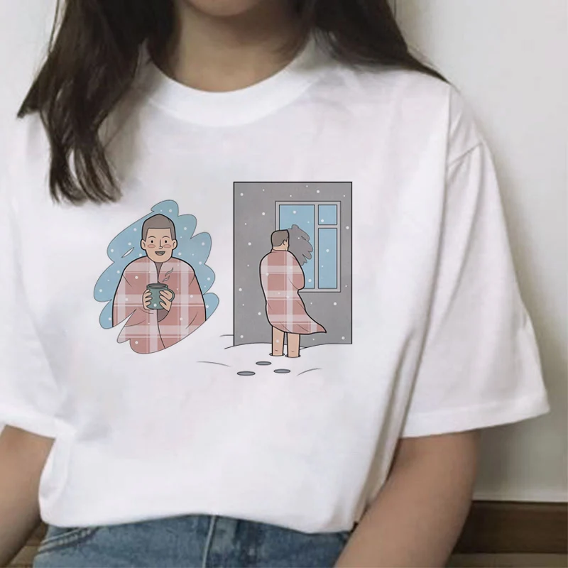 Новый японских комиксов письмо головоломки для печати белая футболка пародия