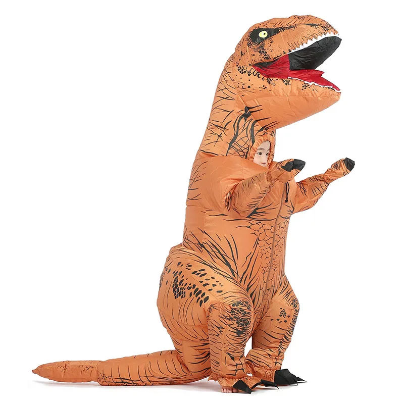 Надувной костюм динозавра T rex Trex для взрослых и детей на Хэллоуин женщин мужчин