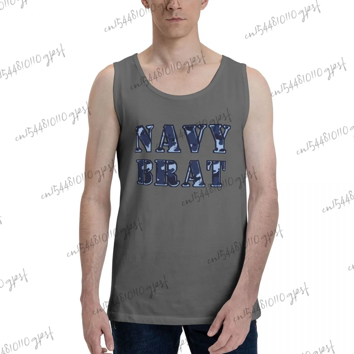 

Navy Brat Basketball shirt Men's Tank Top Shirt Deep Heather cotton Tank Top Shirt