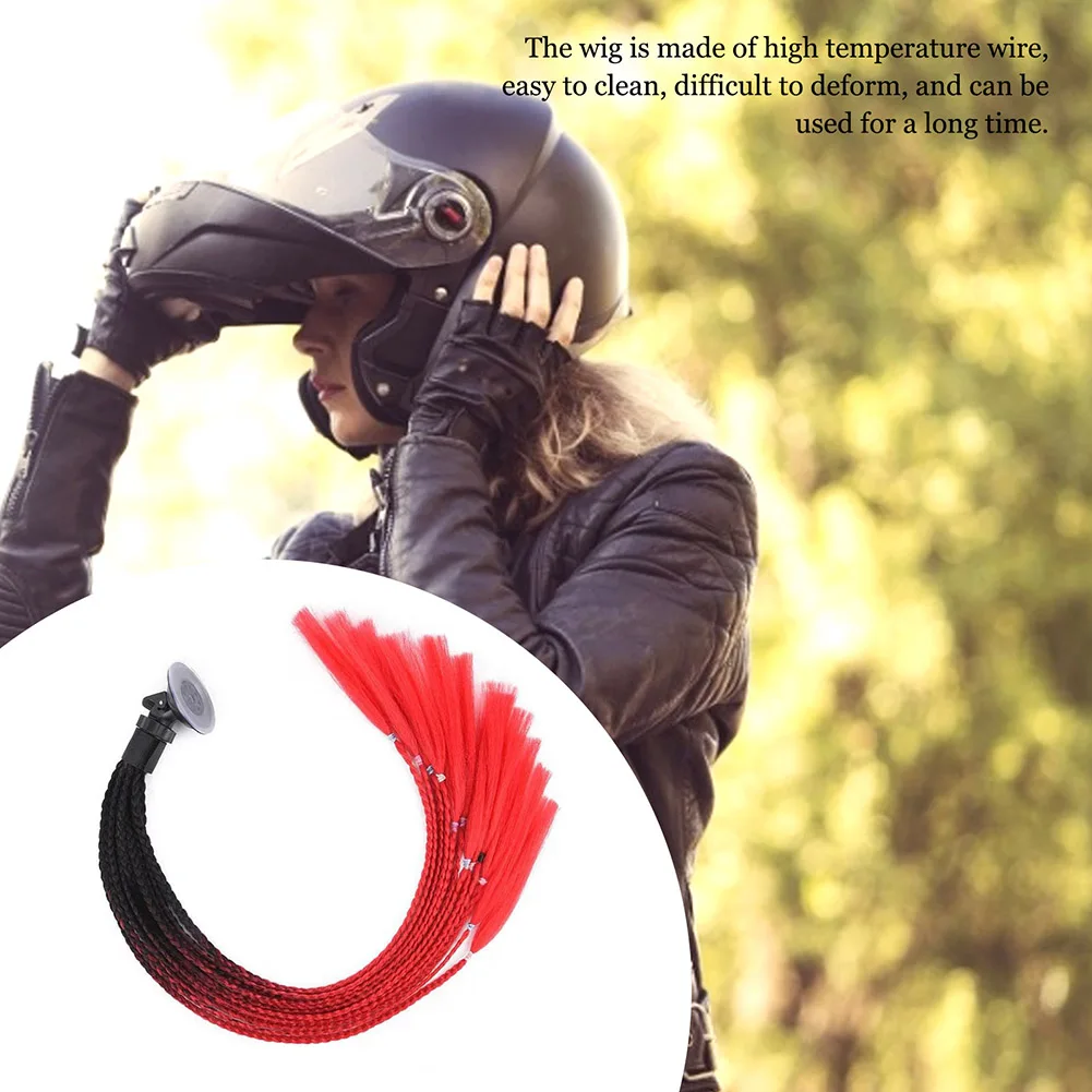 

Motorcycle Helmet Dreadlock Ponytail Gradient Ramp Braids Free Style Punk Suction Cup Biker Helmet Decoration Helmet Accessories