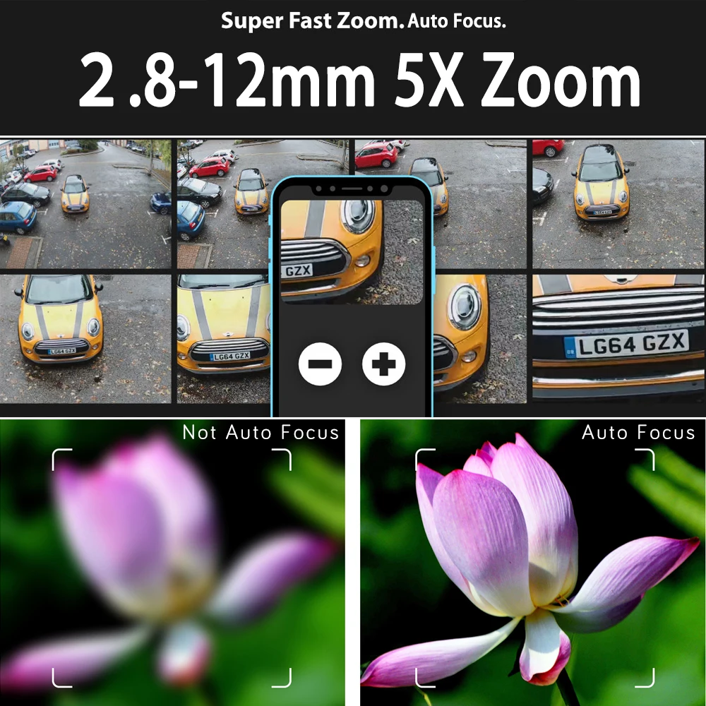 Внешняя камера видеонаблюдения 1080P wi fi IP PTZ 5X оптический зум металлический черный