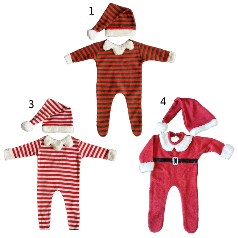 

Newborn Cute Christmas Hat Clothes Baby Photography Props Santa Claus Infant Boys Girls Shooting Costume Outfits Suit For 0-1M