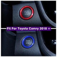 engine start stop push button key hole switch decoration ring cover trim for toyota camry 2018 2022 car styling accessories