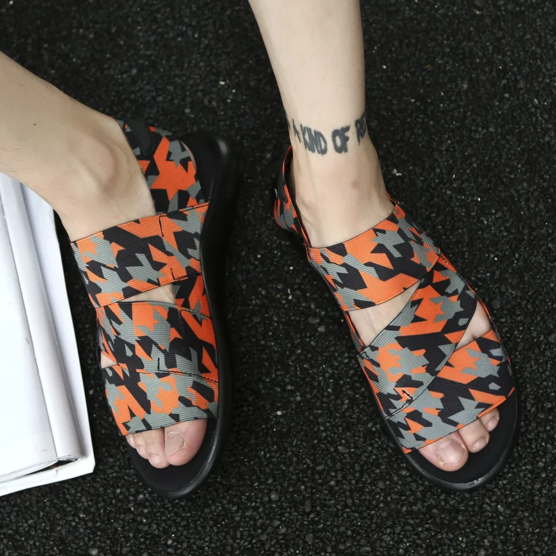 Мужские сандалии в римском стиле Нескользящие дышащие Повседневная пляжная