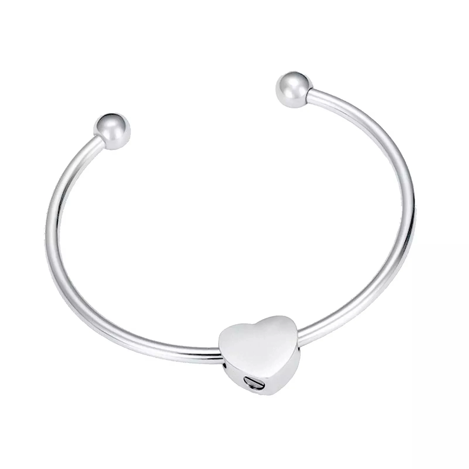 

Fashion Stainless Steel Cuff Bangle For Women With Small Slider Heart Urn Cremation Jewelry Keepsake Memorial Bracelet