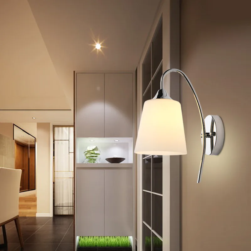 

loft nordice glass wall sconces stone light gooseneck led mirror light corridor bedroom bedside bedroom wall lamp