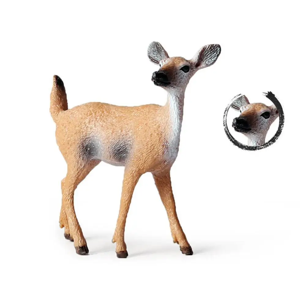 

Simulation Forest Deer Figurines Moose Elk Reindeer Cake Decoration Deer Toys Animal Model Alpaca Toppers Figures Action Si C4L4