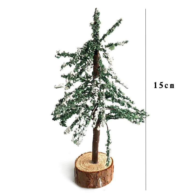 Christmas tree 2 BAIUFOR Рождественский миниатюрный Санта Клаус сани олень подарок поезд статуэтки для террариума Феи садовый Декор снежный Пейзаж Модель - Цвет: Christmas tree 2