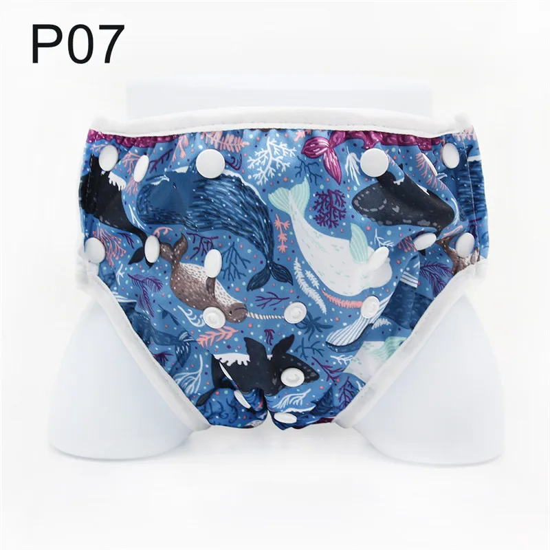 

2020 Summer Adjustable Baby Swimming Short Washable Nappies Print Cloth Diaper Baby Nappy Reusable Swim Trunk