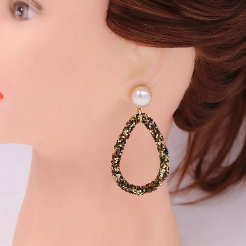 Серьги подвески Oorbellen из блестящей смолы для женщин большие серьги в богемном