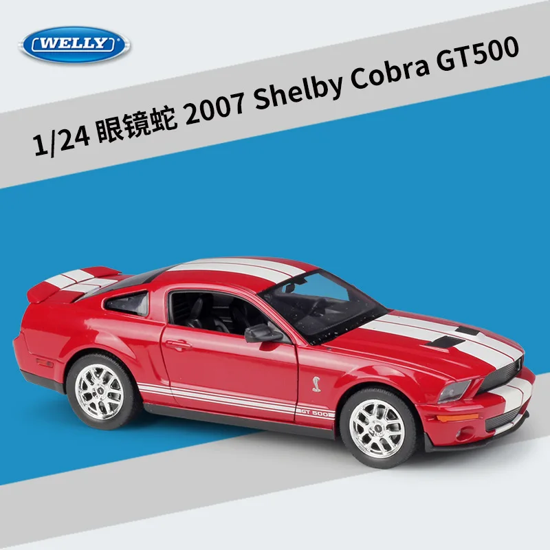 

Welly 1:24 Simulated Metal Car Model Toy For 2007 Shelby Cobra GT500 Diecast Car Model Collection For Man Gfit With Original Box