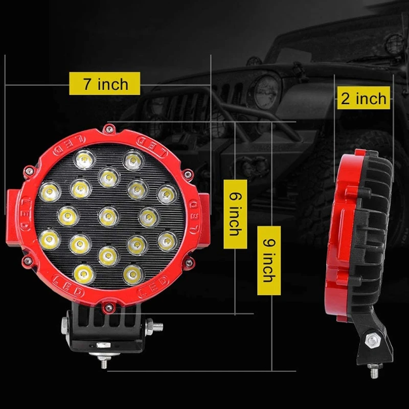 2 шт 7 дюймов светодиодный внедорожный Pod свет бар 51 Вт LED Spot light бампер фар дальнего