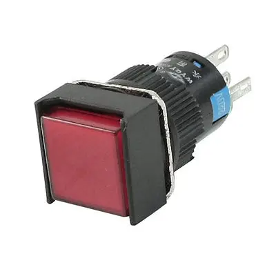 250VAC 5A SPDT 5 контактов с защелкой красная квадратная кнопка переключатель w 220V