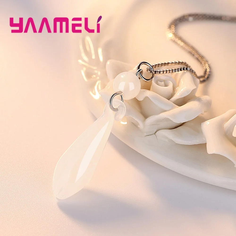 Элегантный белый опал цветок магнолии подвески подвеска хорошее серебро 925 пробы