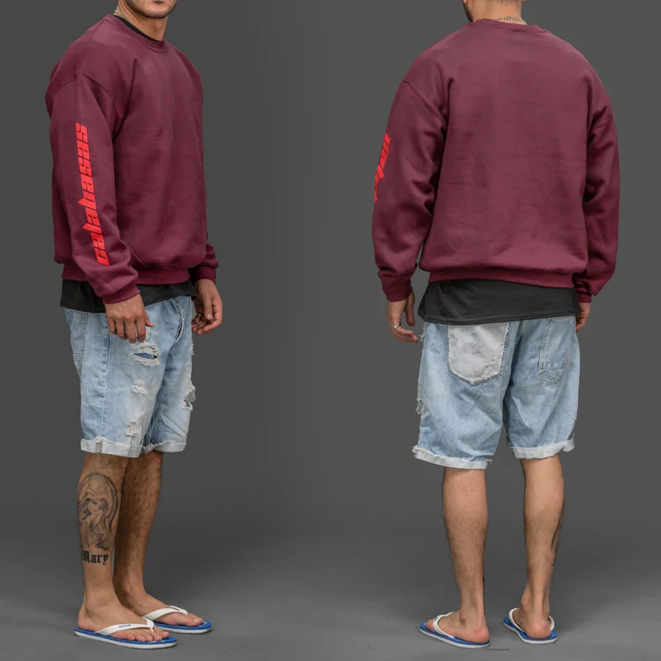 Толстый флисовый сезон 4 3 Calabasas YZY KANYE Западный худи пуловер с капюшоном большие