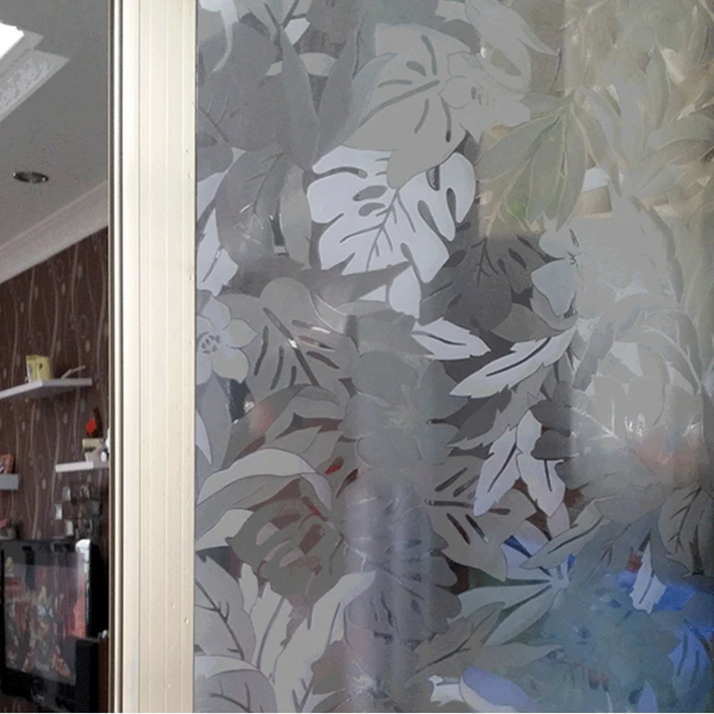 3D Glasspaste окно патч стеклянная пленка банановые листья огнеупорная прозрачная