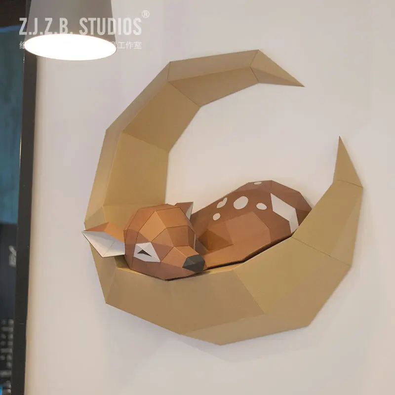3D оригами бумажные животные панда слон лиса милый кулон материал ручной работы