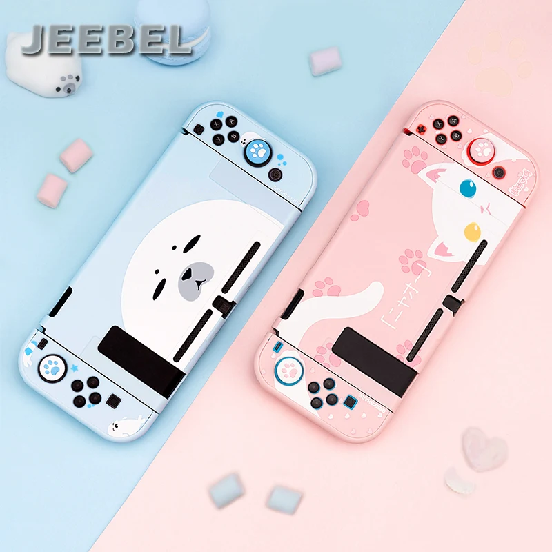 Чехол для Nintendo Switch с милым котиком полное покрытие чехол контроллера Joy Con Жесткий