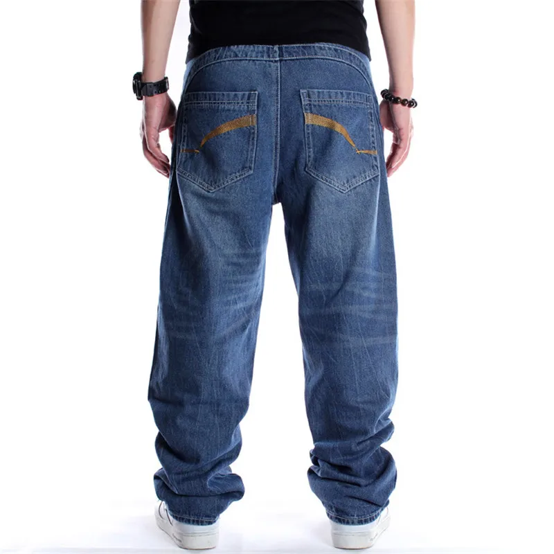 

Loose hip hop jeans men Embroidered jeans Europe tide brand men's jeans loose casual fashion breeches HIPHOP hip-hop skateboard