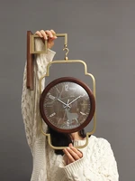 Double Sided Large Digital Wall Clock Wooden Silent Modern Design Wall Clock Quartz Zegar Na Sciane Home Decorations OO50WC