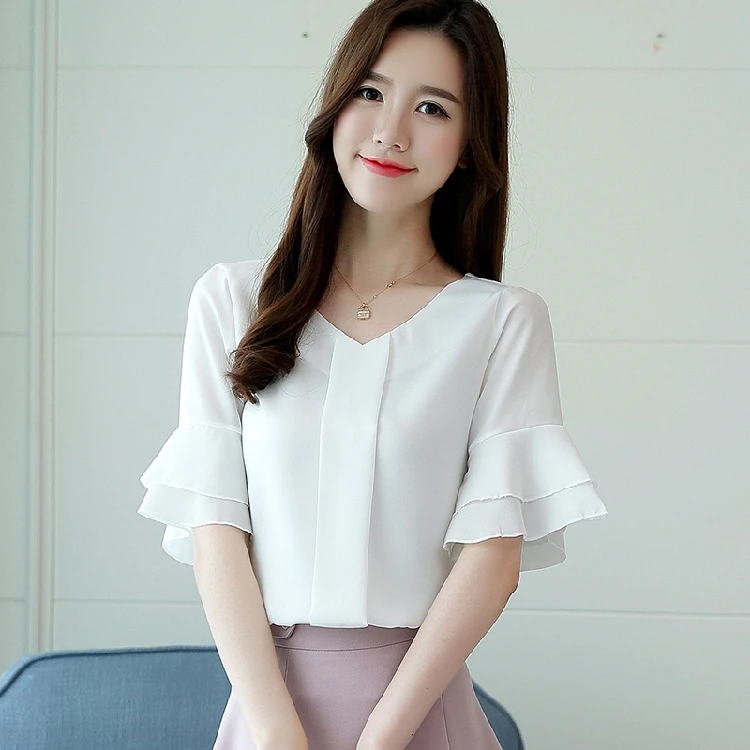 Дамские блузки однотонные Хлопковые женские рубашки топы и кружевные обычные