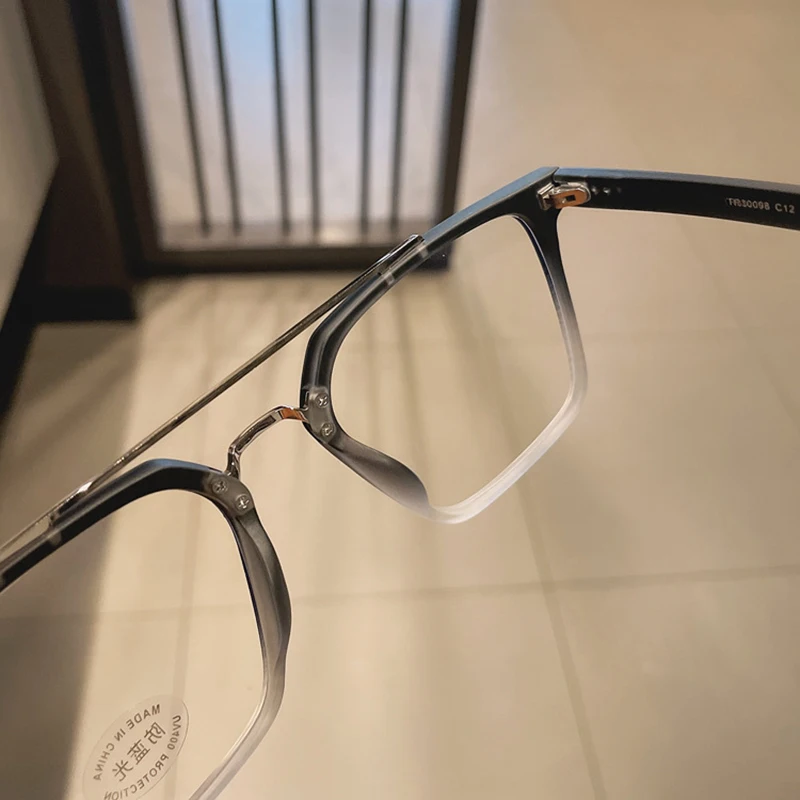 Мужские и женские очки SO &amp EI квадратная металлическая оправа с двойной