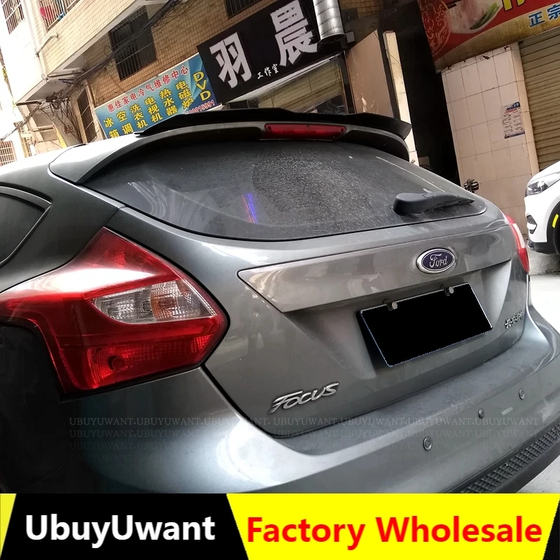 

Rear Roof Lip Spoiler For Ford Focus 2012-2017 Hatchback Spoiler High Quality ABS Gloosy Black Car Tail Wing Decoration