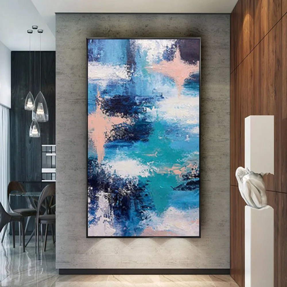 

100% Handmade Texture Huge Abstract Oil Painting Modern Canvas Art Decor Knife Flower Paintings For Home Decorative Wall Art