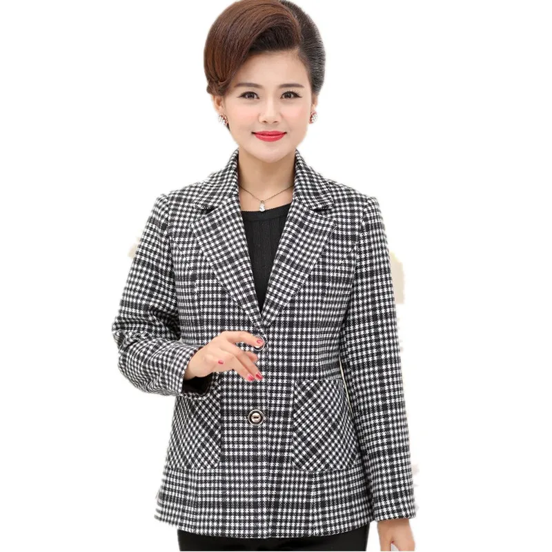 

Youth clothing for women Elegant women blazer Plaid short jacket Autumn clothing Women's leisure suit Korean style jackets 1366