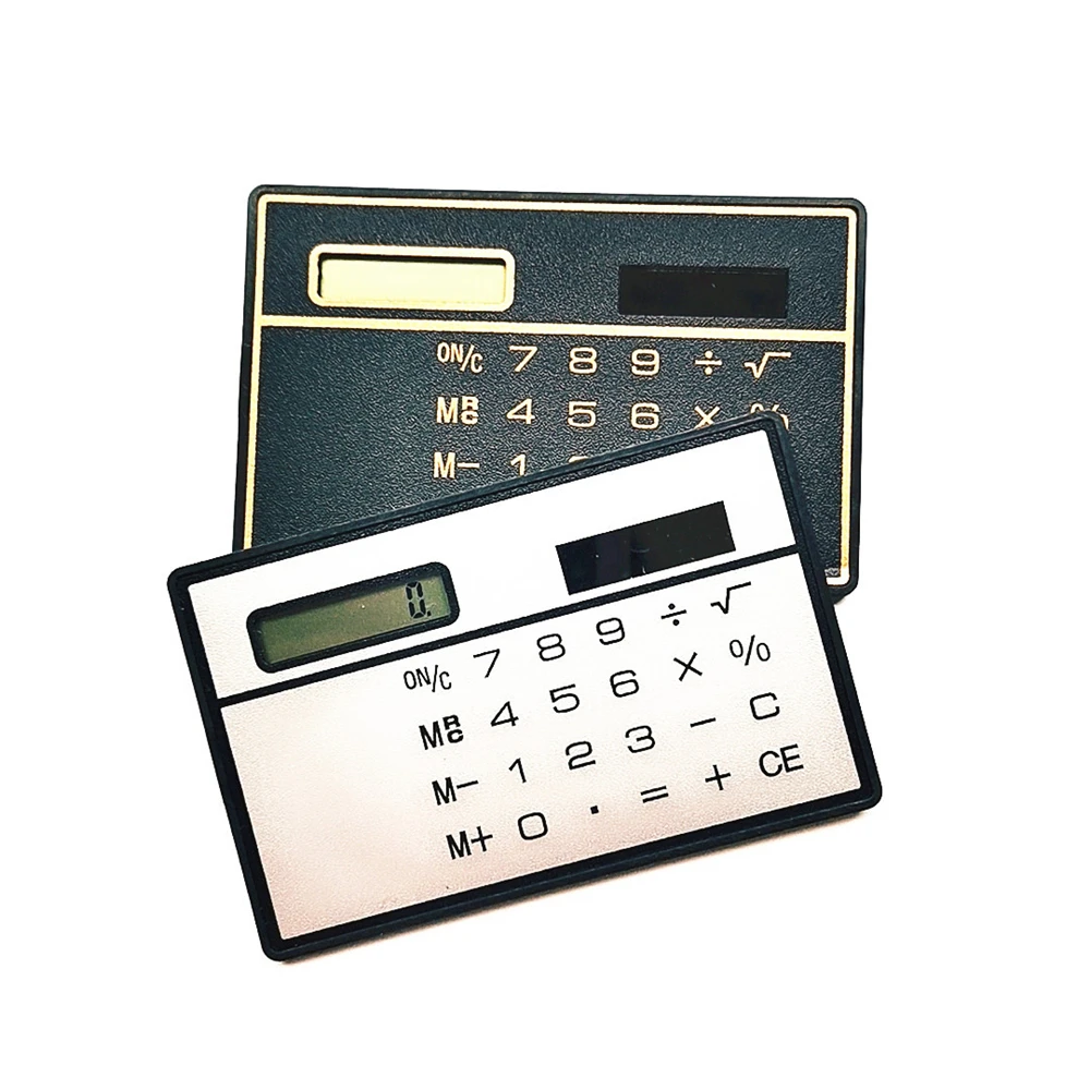 1 mini calculator ultra-thin credit card size 8-digit portable solar pocket office and school supplies 2021 New | Компьютеры и офис