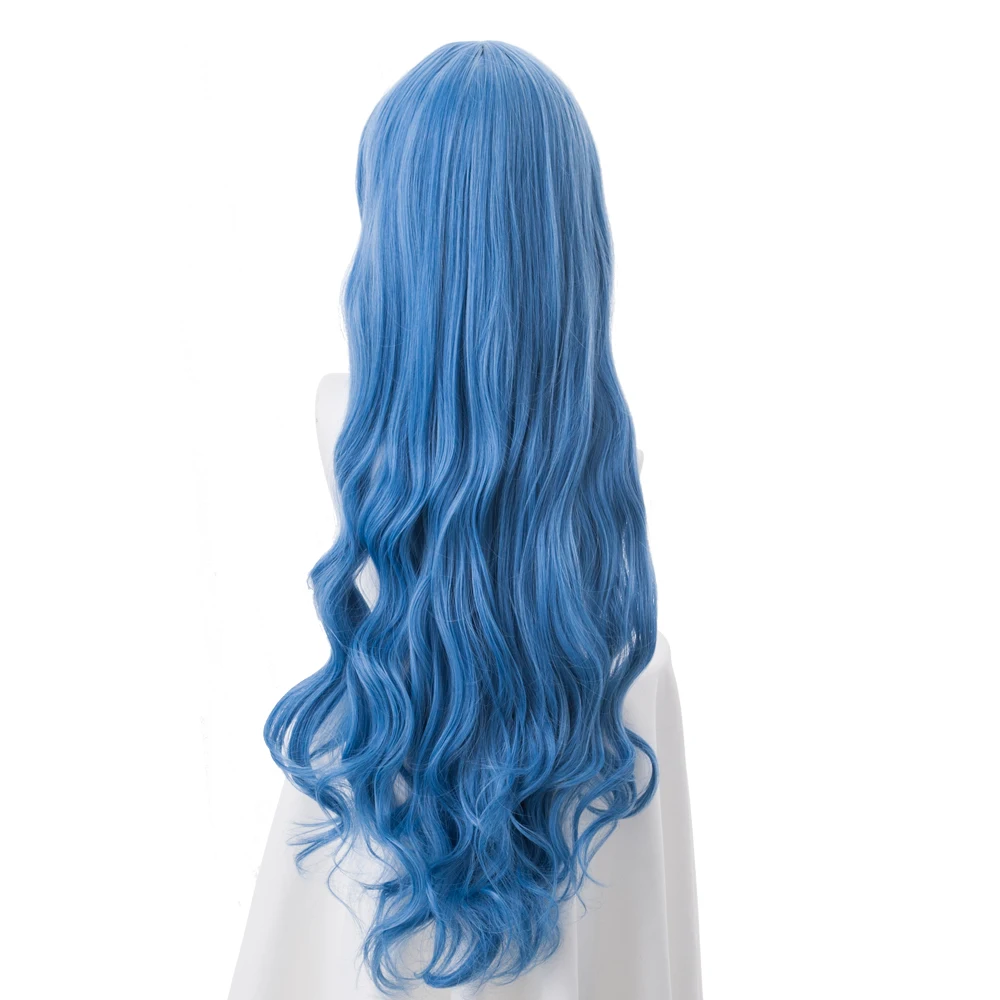 80 см синий смешанный волнистый синтетический парик с длинными волосами Himouto!