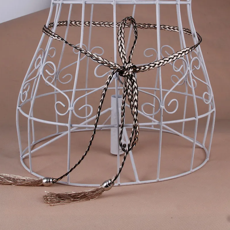 

Female All-Match Knotted Decorative Waist Chain Tassels Waistbands New Waist Rope Women Knitting Weave Waist Belt