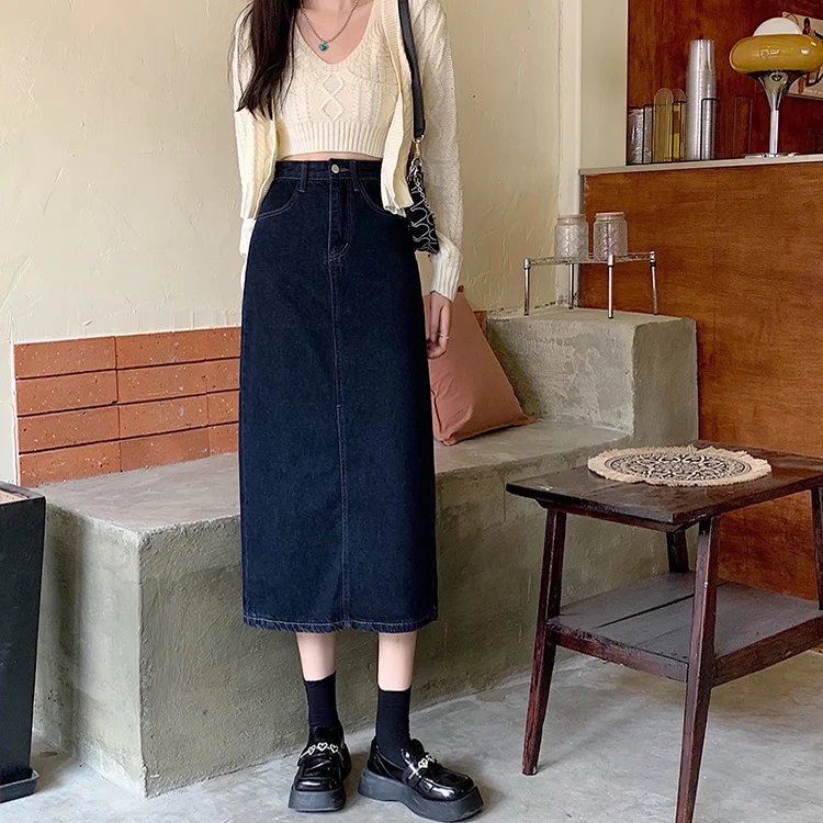 Облегающая Юбка-трапеция с завышенной талией Новинка весна-осень 2021 женская