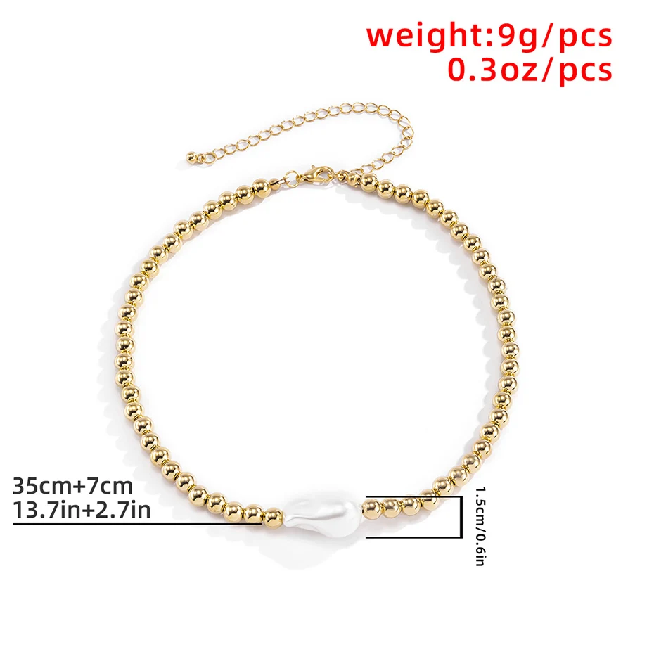 

Punk Retro Statement Short Collar Clavicle Chain Baroque Simulated Pearls Choker Necklace For Women Handmade Beaded Jewelry Gift