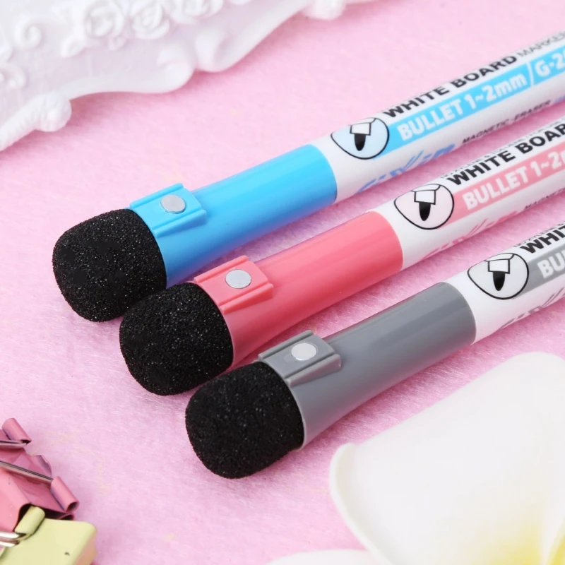 

Magnetic Whiteboard Marker Pen Erasable Dry-Erase Ink Mark Sign With Eraser Hot