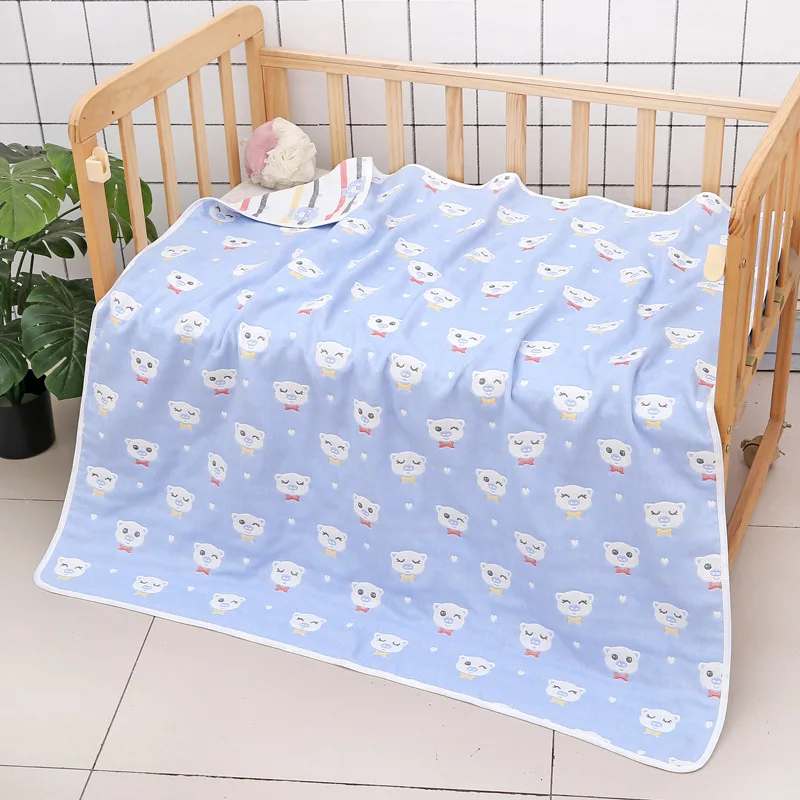 4 слоя детское одеяло новорожденных муслин хлопковая 110*110 см ребенка пеленать