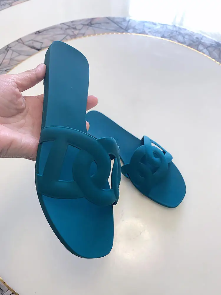 

Beach Shoes 2021 New Holiday Outer Wear Flat Slippers Women Summer Daily All-Matching